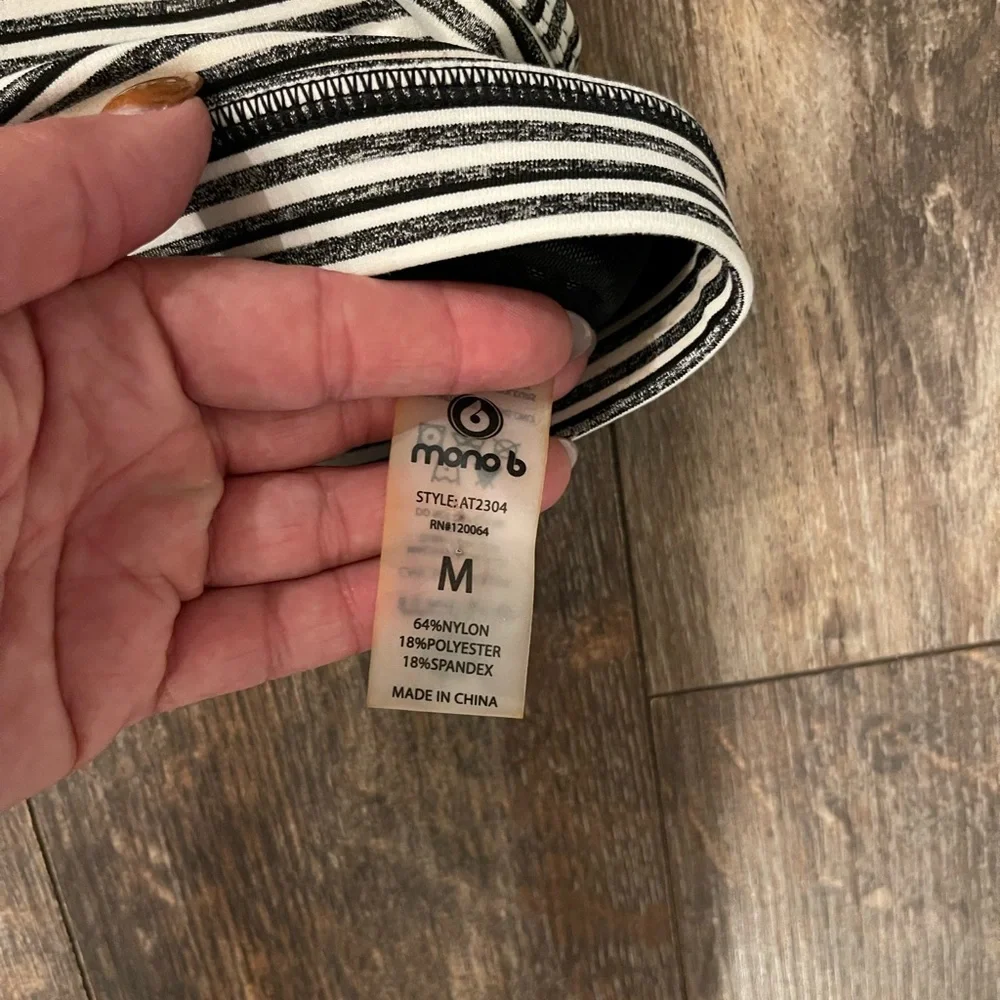 Mono B Striped Black and White Bra Top